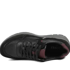 Adelia Wide Fit Leather Lace Up Trainers - Black Multi