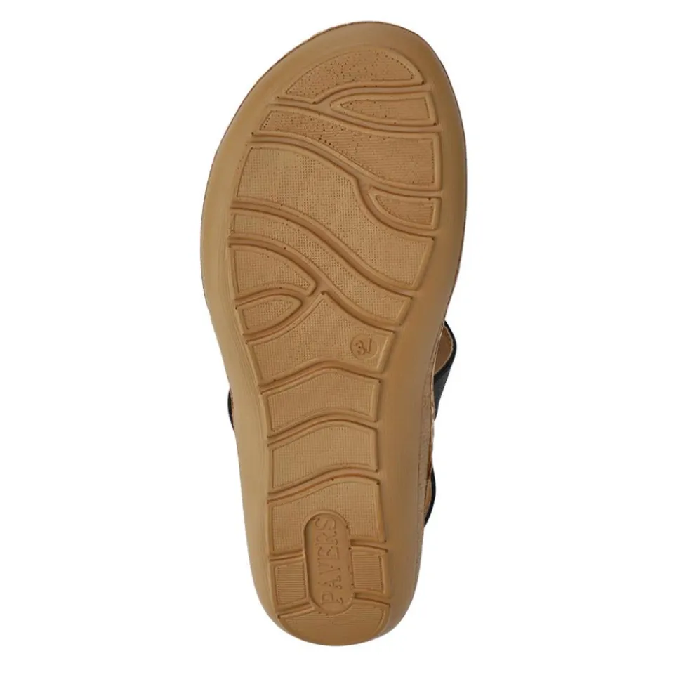 Adjustable Buckle Detail Comfort Sandals - Black