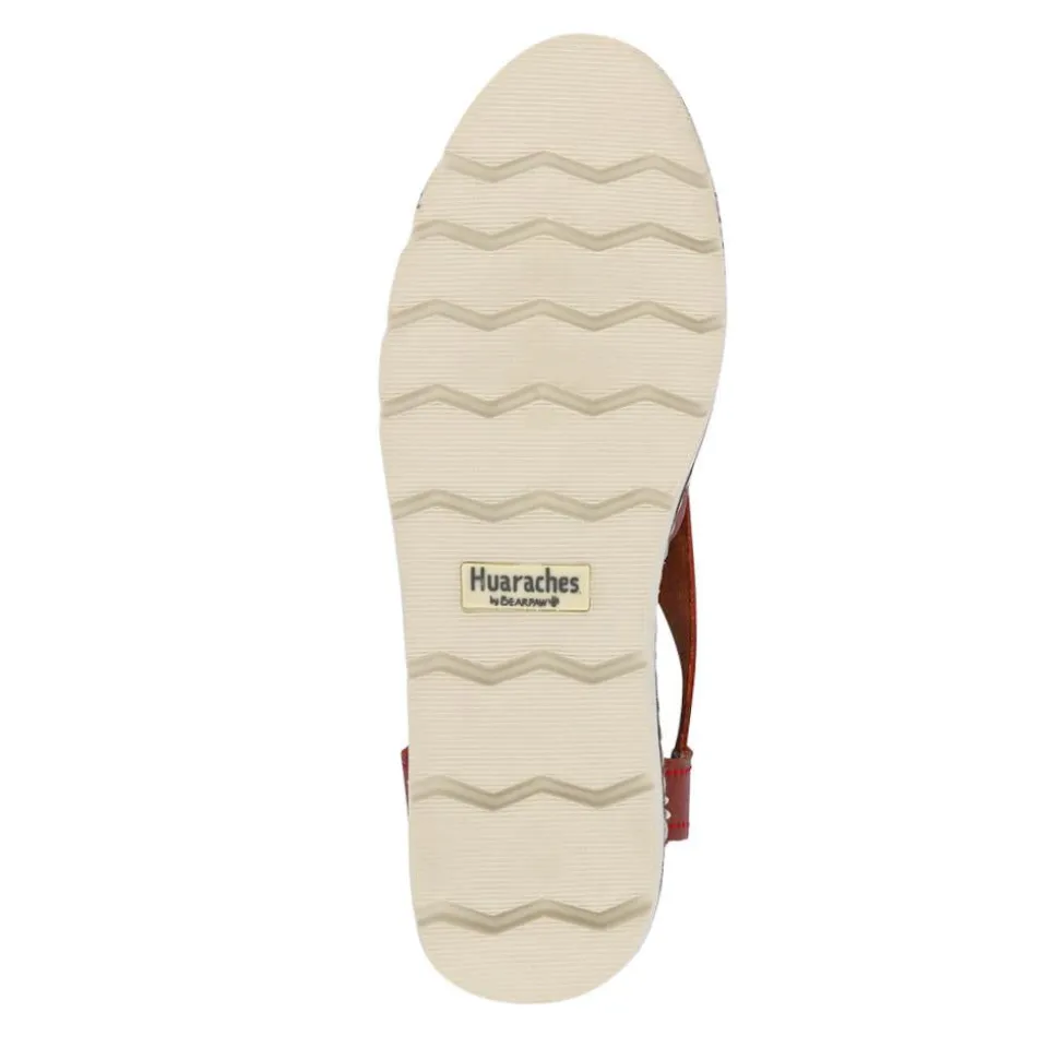 Adjustable-Buckled Leather Sandals - Red
