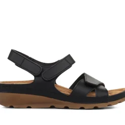 Adjustable Cushioned Sandals - Black