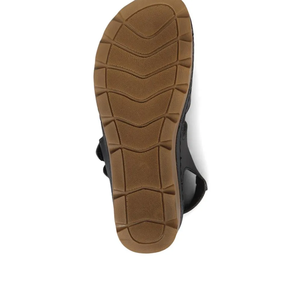 Adjustable Cushioned Sandals - Black