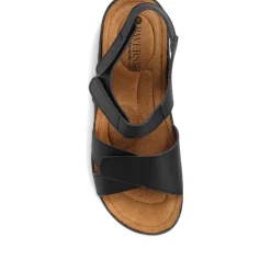 Adjustable Cushioned Sandals - Black