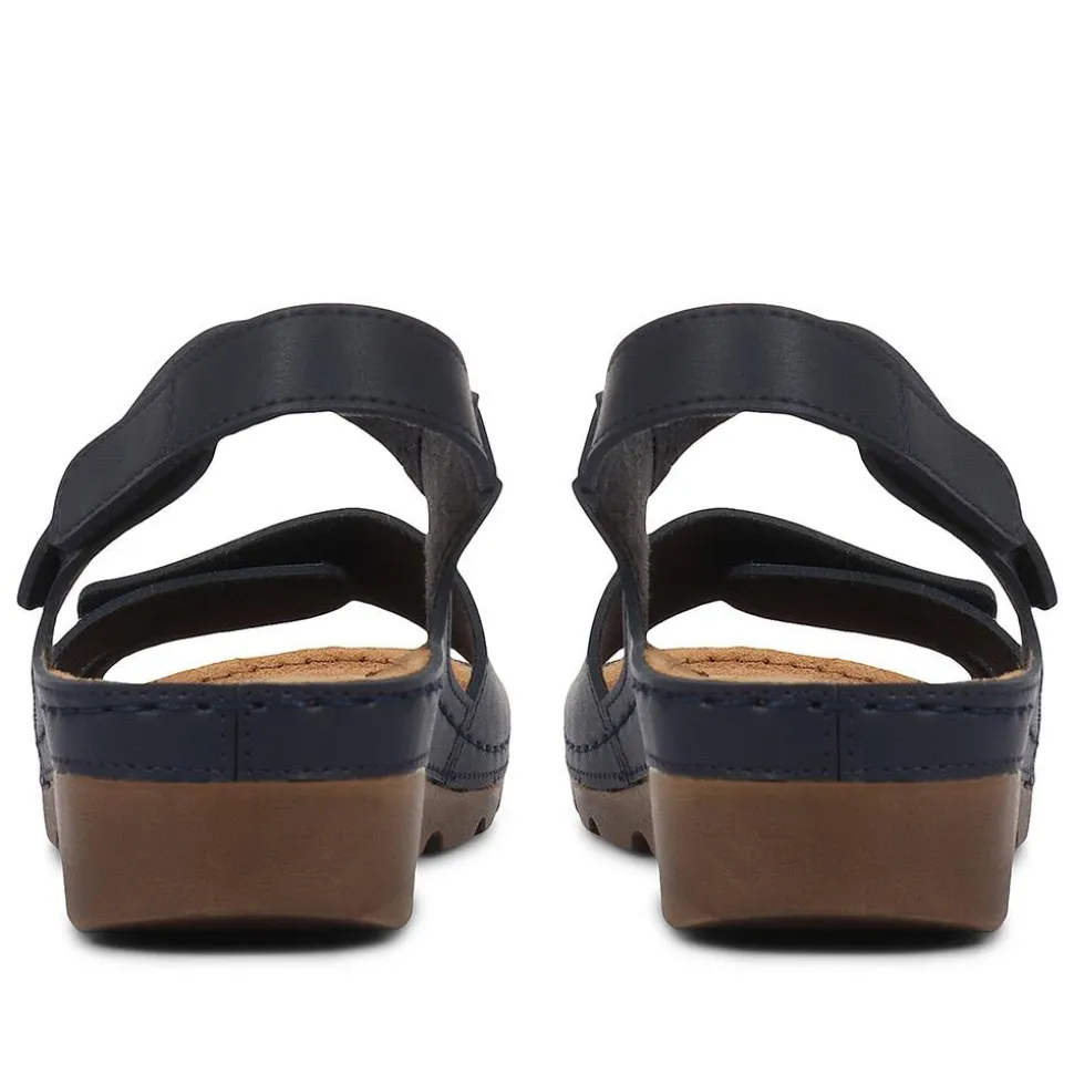Adjustable Cushioned Sandals - Navy