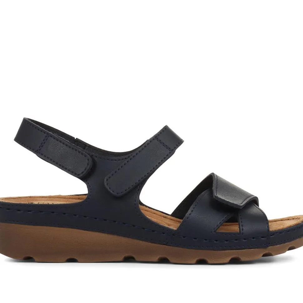 Adjustable Cushioned Sandals - Navy
