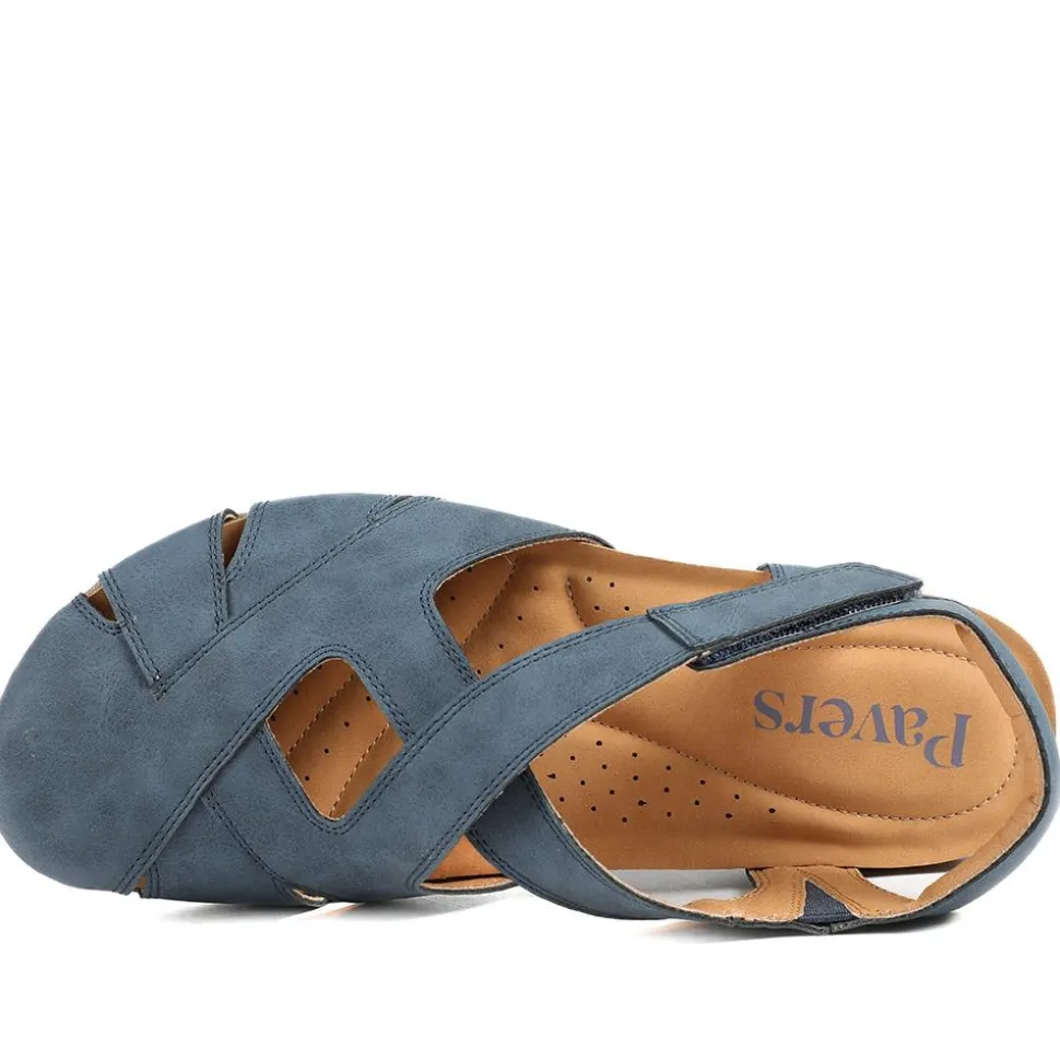 Adjustable Cushioned Sandals - Navy