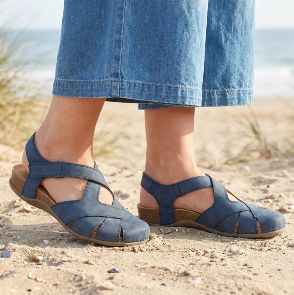 Adjustable Cushioned Sandals - Navy