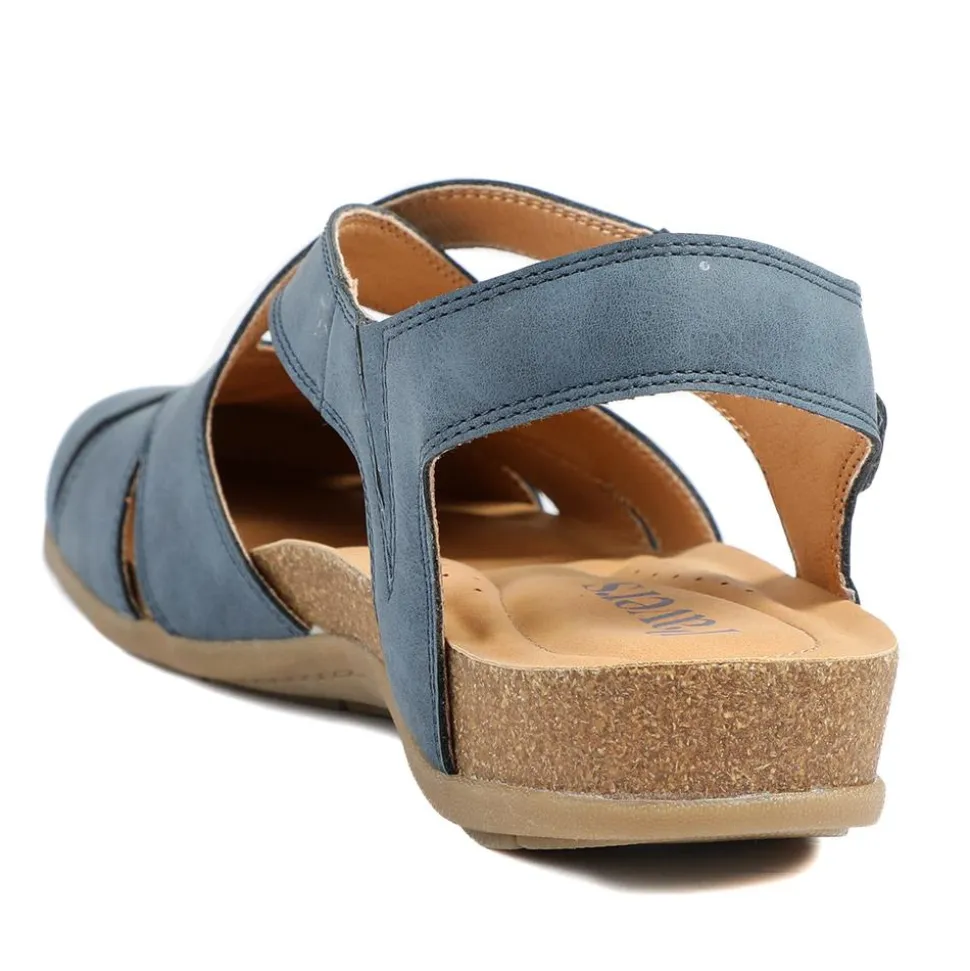 Adjustable Cushioned Sandals - Navy