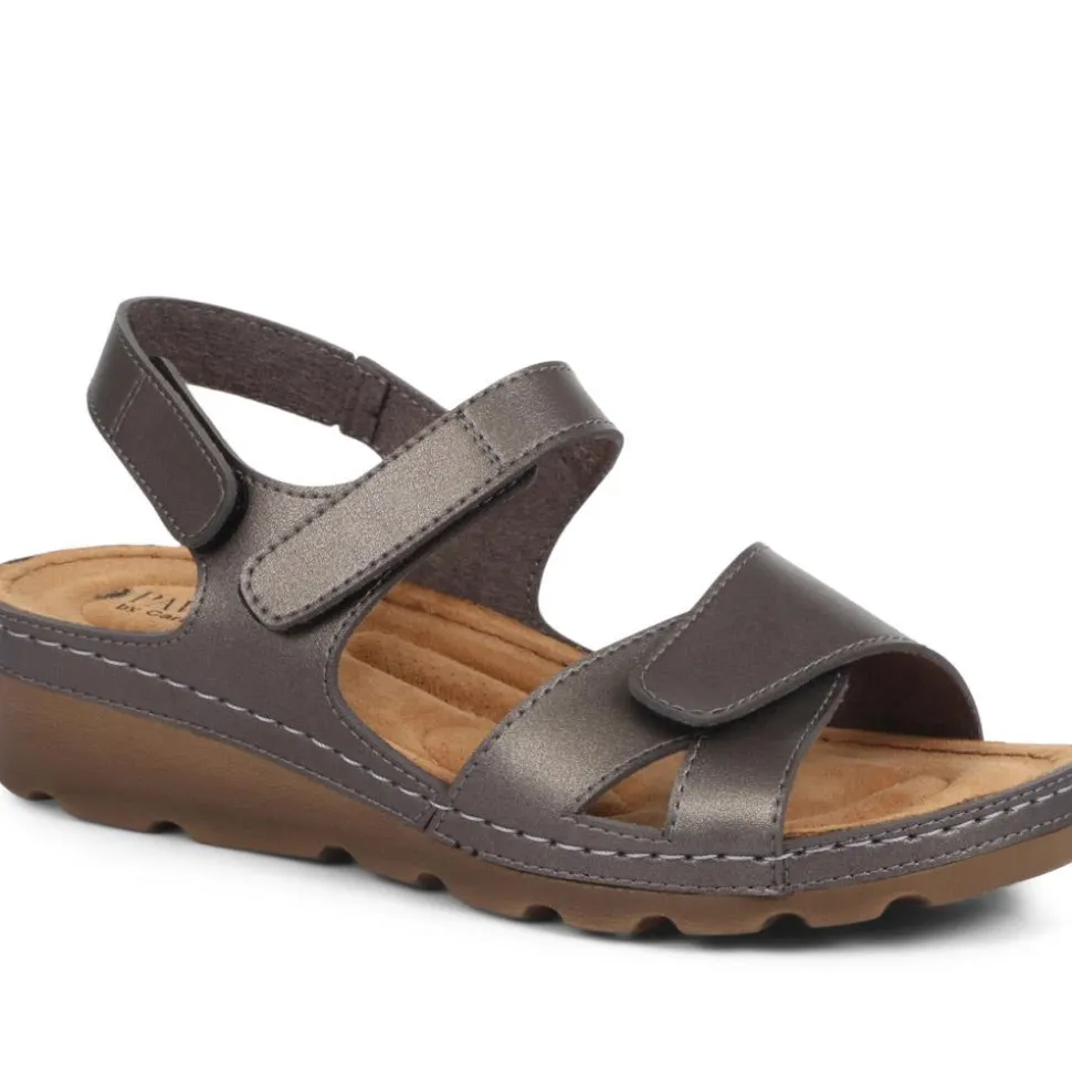 Adjustable Cushioned Sandals - Pewter
