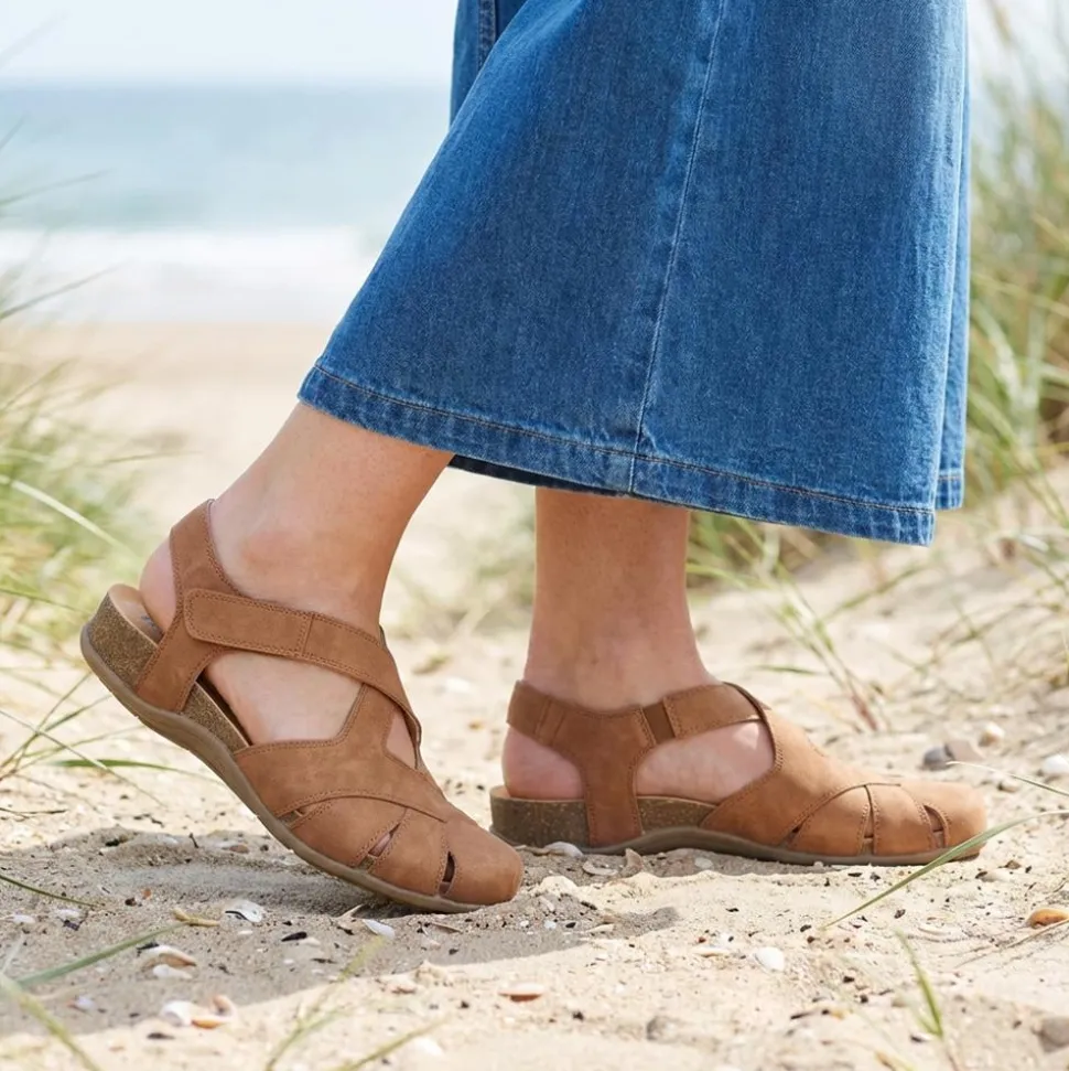 Adjustable Cushioned Sandals - Tan