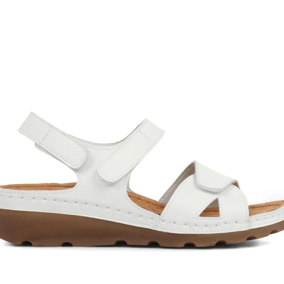 Adjustable Cushioned Sandals - White