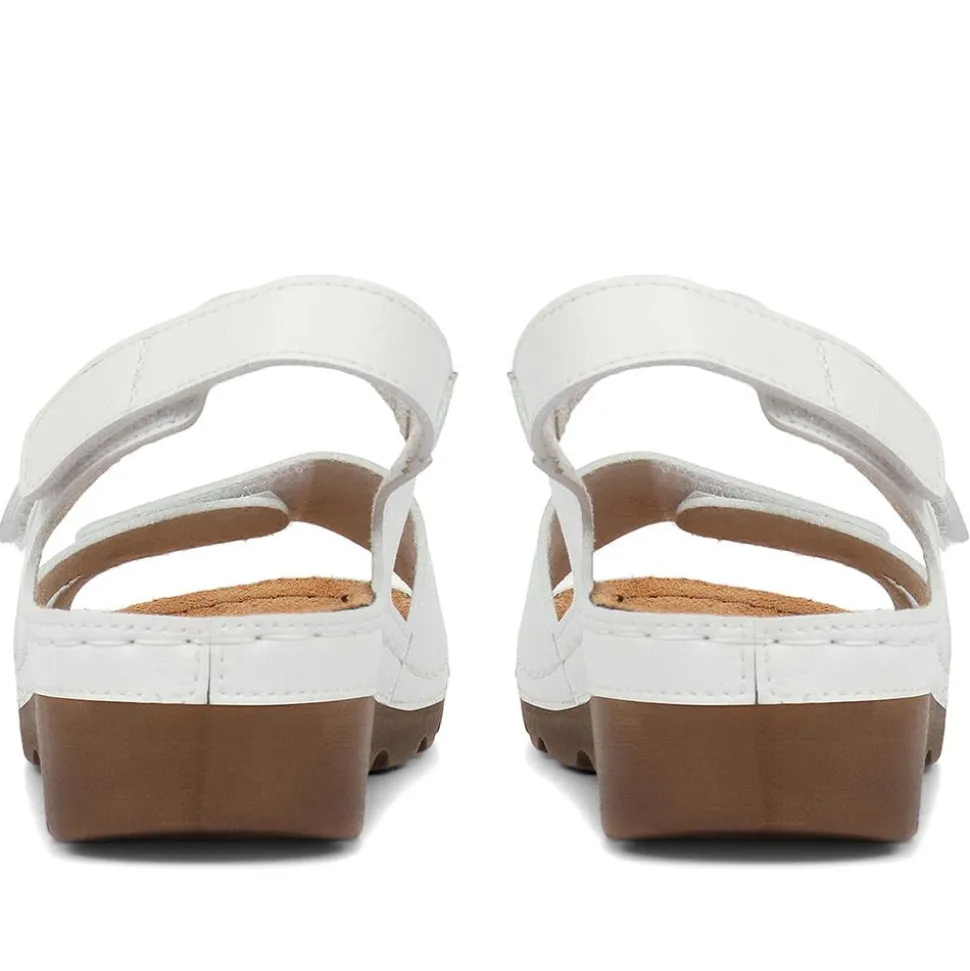 Adjustable Cushioned Sandals - White