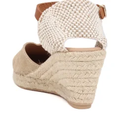 Adjustable Espadrille Sandals - Beige