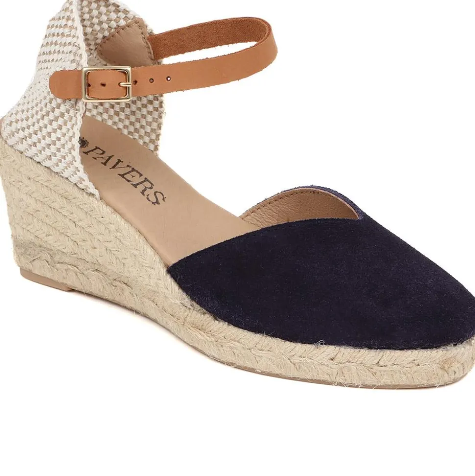 Adjustable Espadrille Sandals - Navy