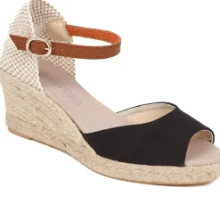 Adjustable Espadrille Sandals - Navy