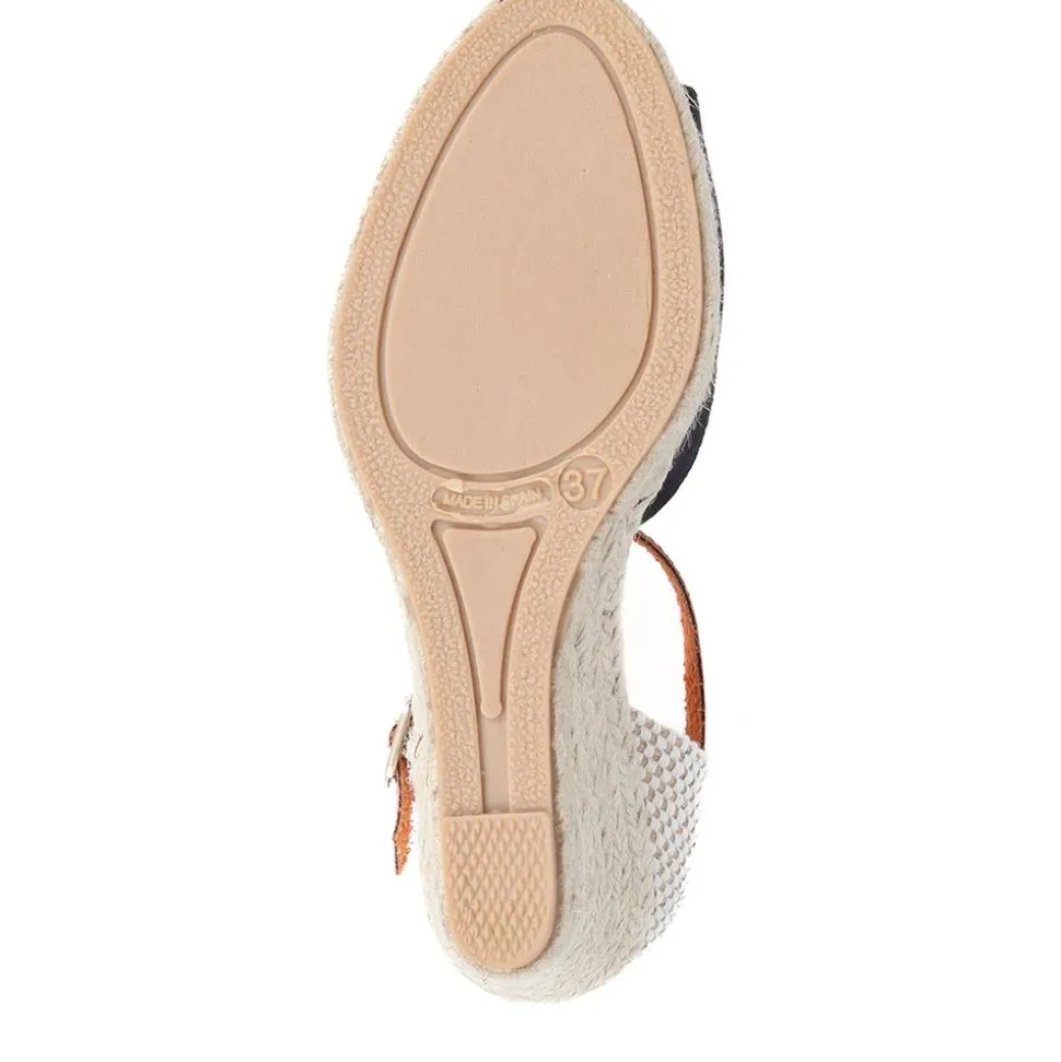 Adjustable Espadrille Sandals - Navy