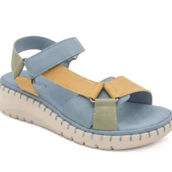 Adjustable Fastening Cushioning Sandals - Blue Multi