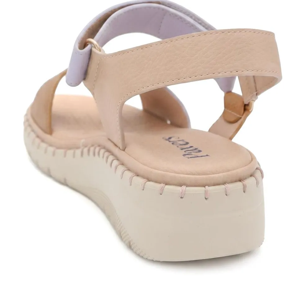 Adjustable Fastening Cushioning Sandals - Tan Multi