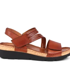Adjustable Fasten Leather Sandals - Tan