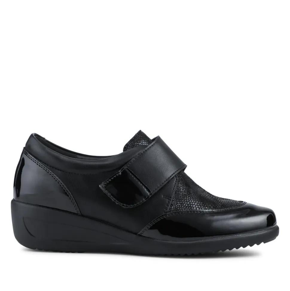 Adjustable Fit Comfy Monk Shoes - Black Multi