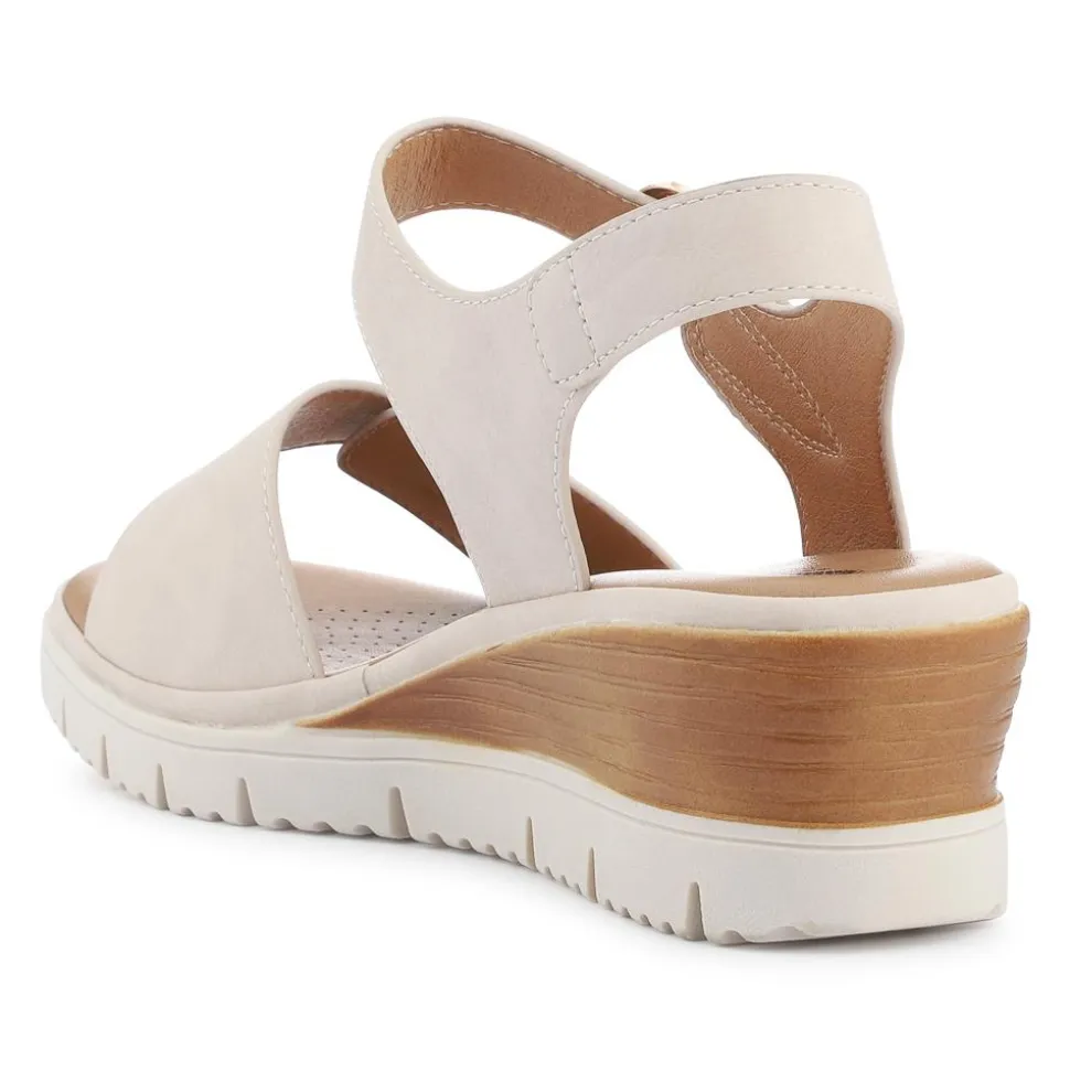 Adjustable Fit Cushioned Sandals - Beige