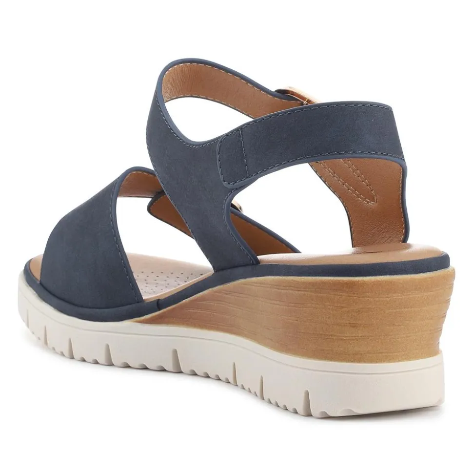Adjustable Fit Cushioned Sandals - Navy