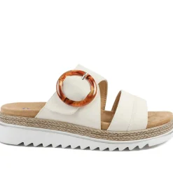 Adjustable-Fitting Mules - Beige