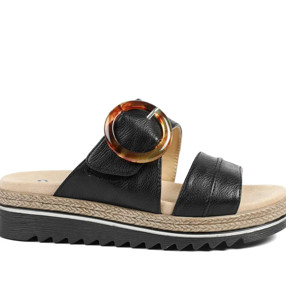 Adjustable-Fitting Mules - Black