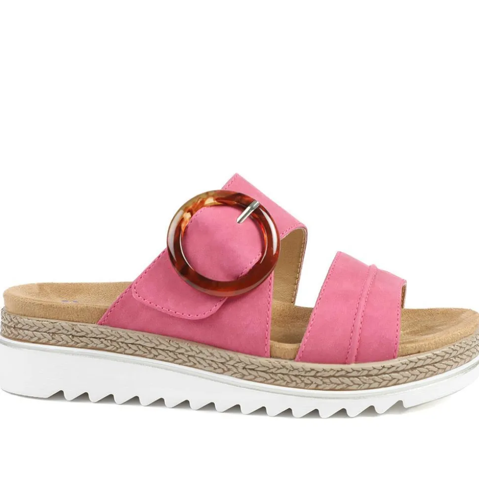 Adjustable-Fitting Mules - Fuschia