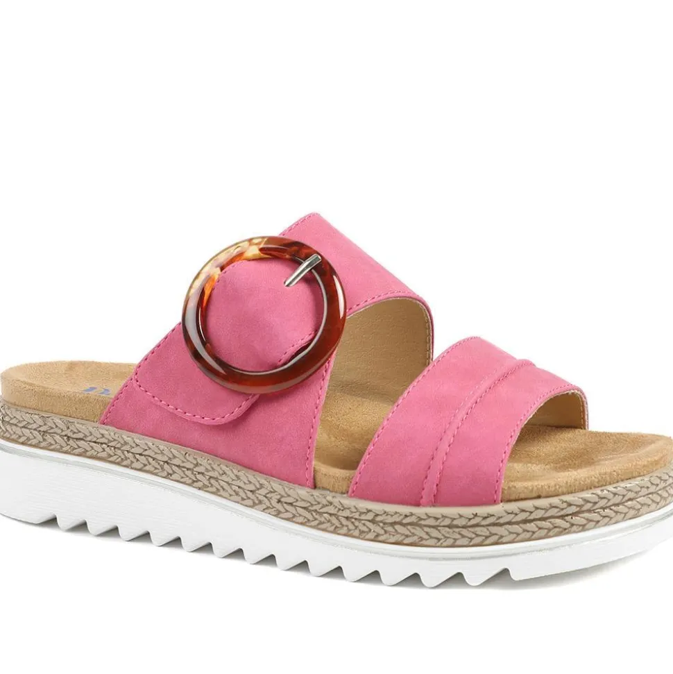 Adjustable-Fitting Mules - Fuschia