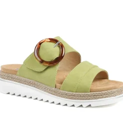 Adjustable-Fitting Mules - Green