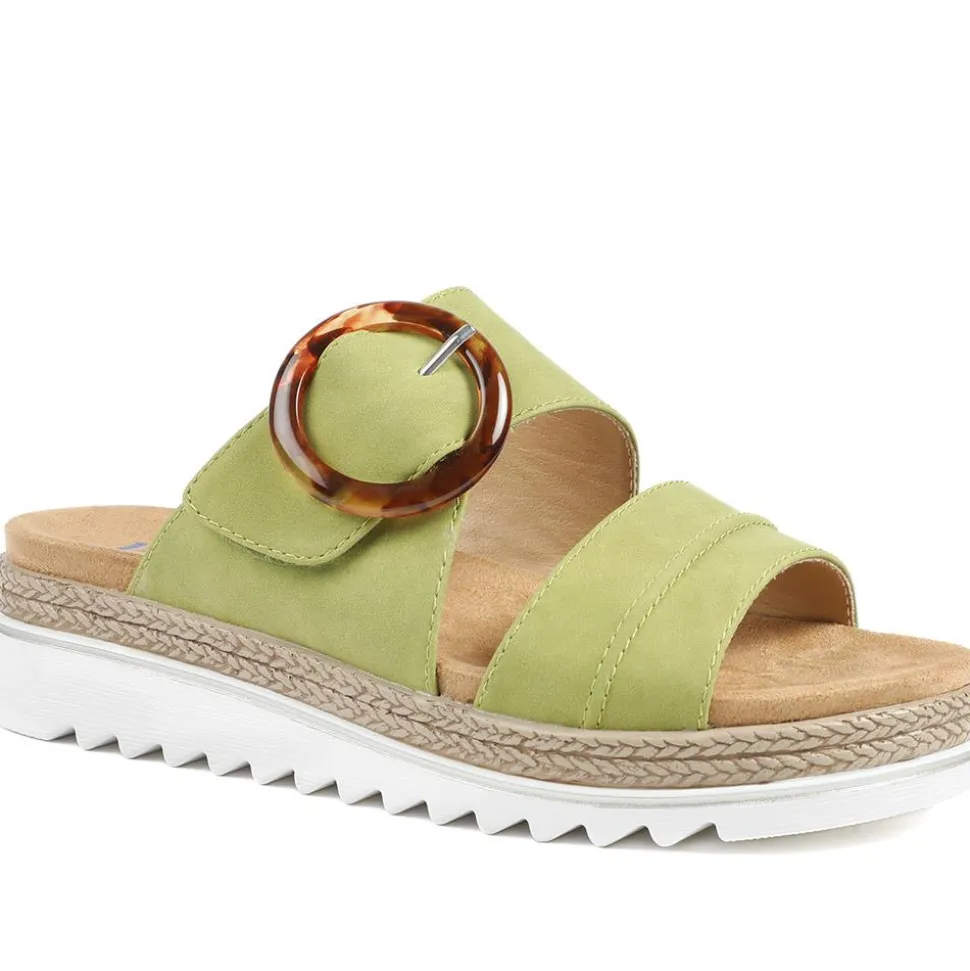 Adjustable-Fitting Mules - Green