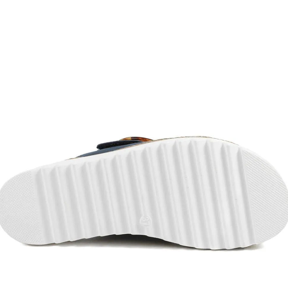 Adjustable-Fitting Mules - Navy
