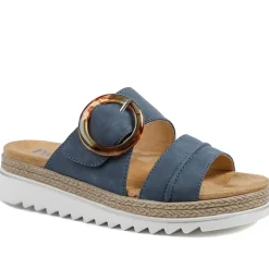 Adjustable-Fitting Mules - Navy