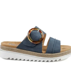 Adjustable-Fitting Mules - Navy