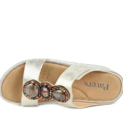 Adjustable Jewelled Strappy Sandals - Gold
