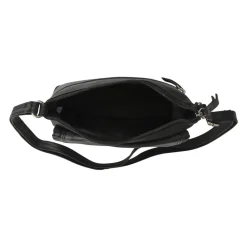 Adjustable Leather Cross Body Bag - Black