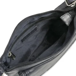 Adjustable Leather Cross Body Bag - Navy
