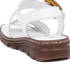 Adjustable Leather Sandals - White
