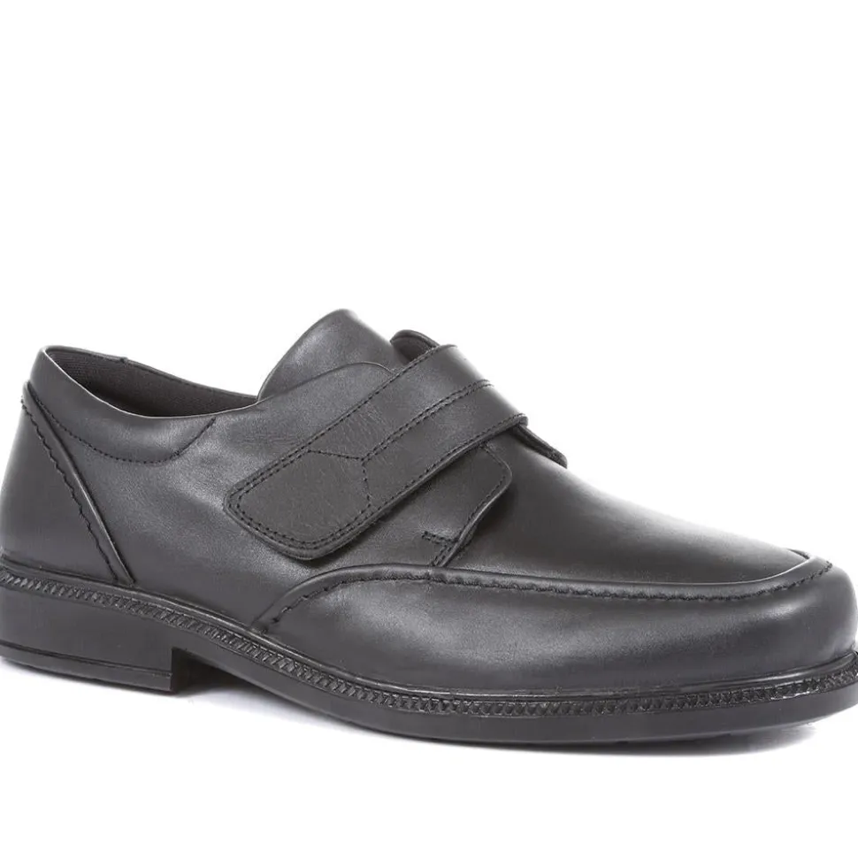 Adjustable Leather Shoes - Black