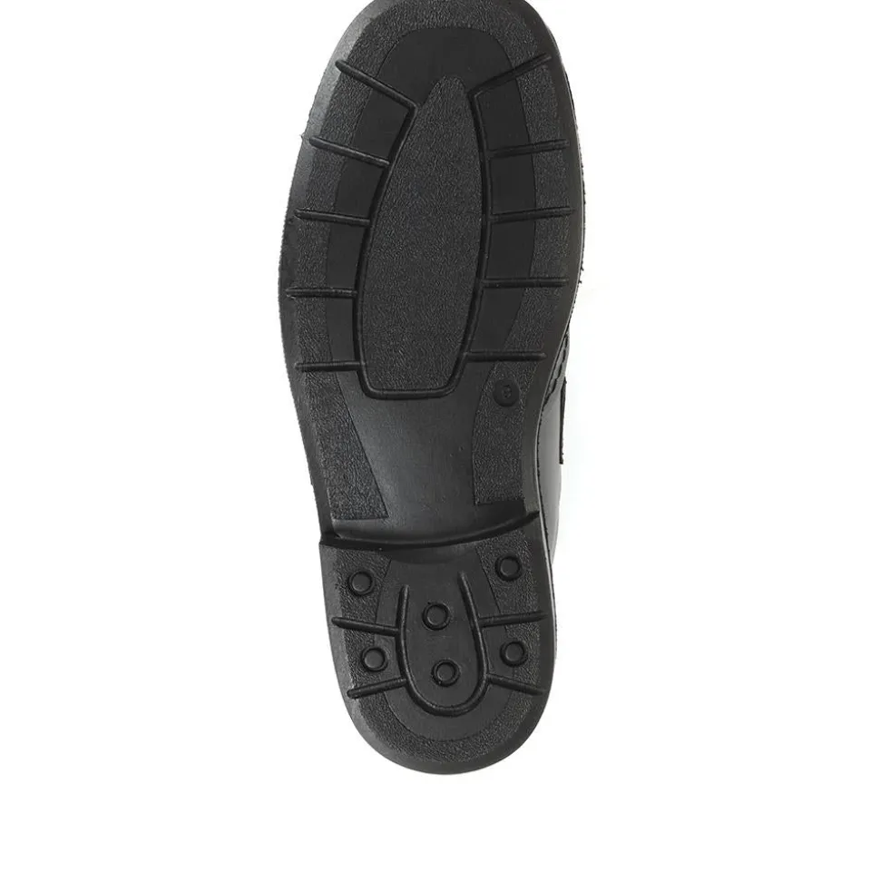 Adjustable Leather Shoes - Black