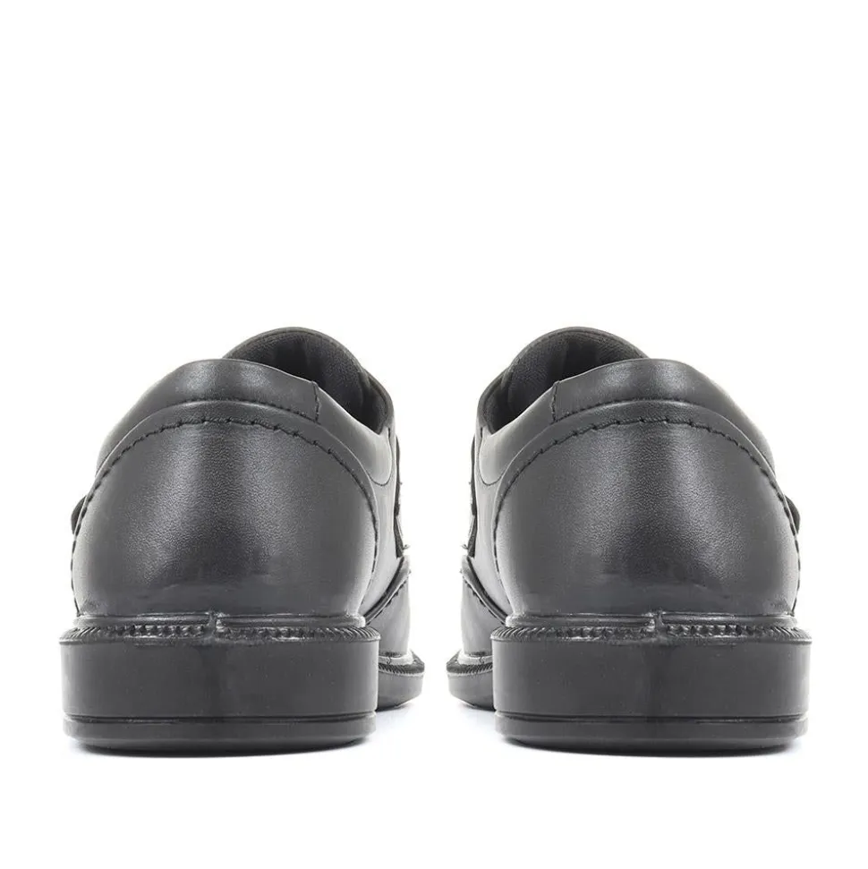 Adjustable Leather Shoes - Black