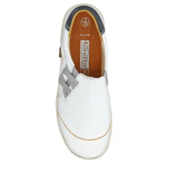 Adjustable Leather Slip-On Shoes - White