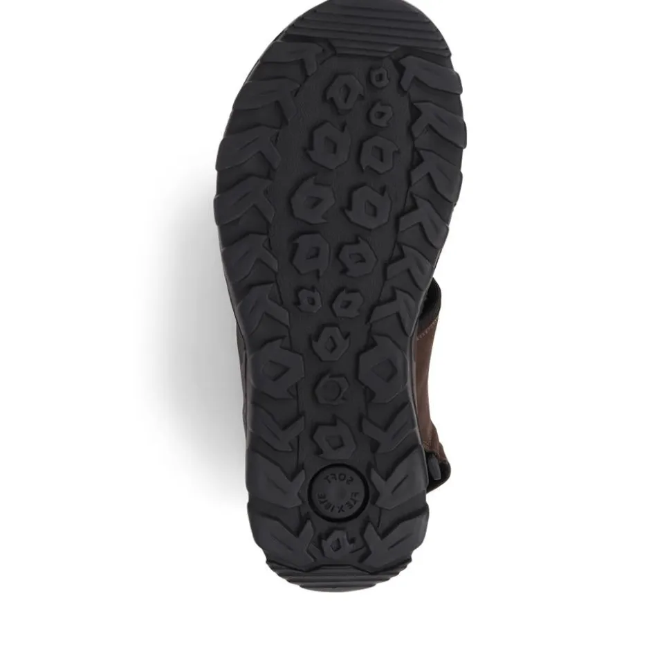 Adjustable Leather Walking Sandals - Dark Brown
