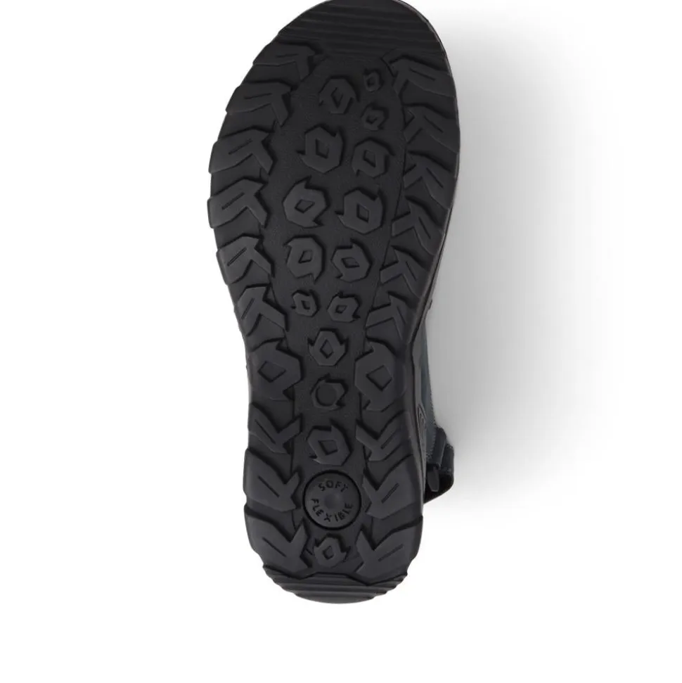 Adjustable Leather Walking Sandals - Navy