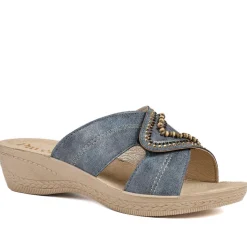 Adjustable Lightweight Mule Sandals - Blue
