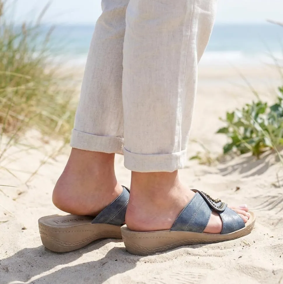 Adjustable Lightweight Mule Sandals - Blue
