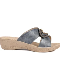 Adjustable Lightweight Mule Sandals - Blue