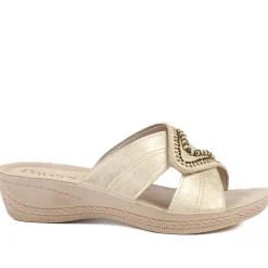 Adjustable Lightweight Mule Sandals - Gold
