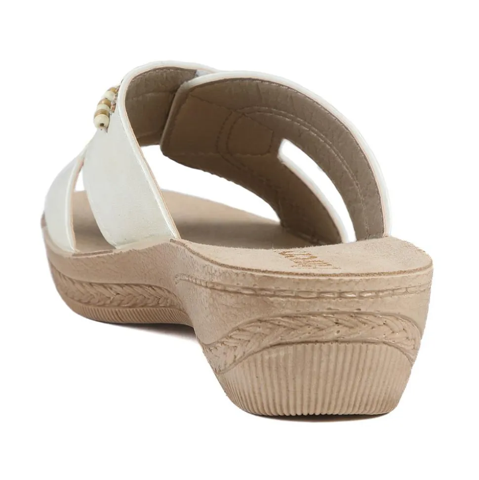Adjustable Lightweight Mule Sandals - Off White