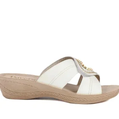 Adjustable Lightweight Mule Sandals - Off White